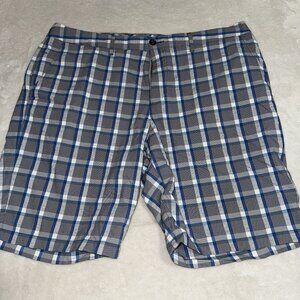 Tommy Bahama Mens Plaid Golf Shorts Size 38 Blue Gray Stretch Flat Front